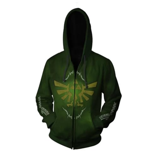 COMING Adult Zelda Cosplay Kostüm Breath of The Wild Link Hoodie Sweatshirt Herren Zipper Jacke (M, Color 41) von COMING