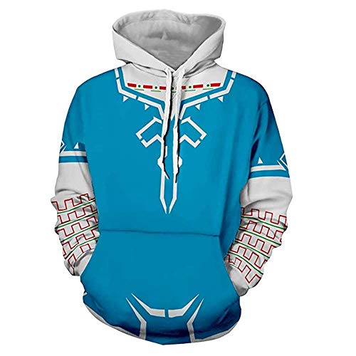 COMING Adult Zelda Cosplay Kostüm Breath of The Wild Link Hoodie Sweatshirt Herren Zipper Jacke (XXL, Color 15) von COMING