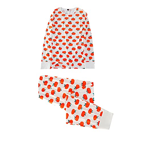 2Pcs Halloween Kostüm Anzug Herren Eltern-Kind-Pyjama Männer Cartoon Kürbis Orange Familienkleidung Dad Herbst Freizeitkleidung Festliche Kleidung für Papa von COMIOR