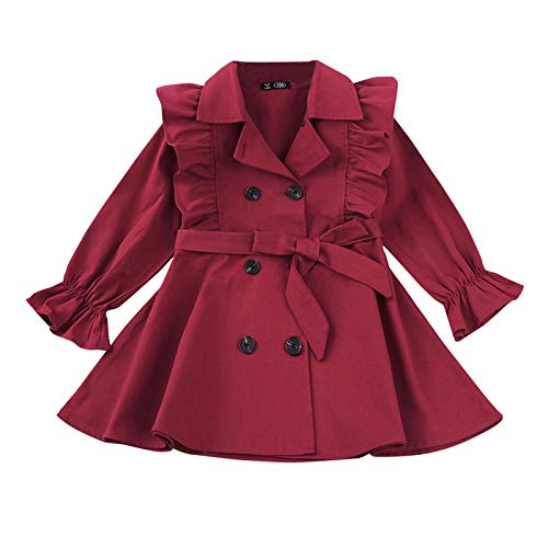 COMIOR Kinder Mädchen Windjacke Winddichte Jacke Oberteile Mantel Winddichte Warme Einfarbig Ausgestellter Ärmel Zweireihig Mäntel Winter Tops von COMIOR