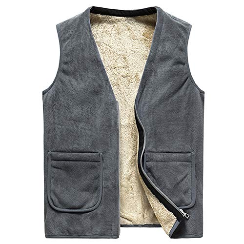 Herren Weste Warme Strickwaren Strickjacke V-Ausschnitt ärmellose Sweater Jacke Tops Strick Freizeitjacke Winter Sportbekleidung Casual Bekleidung mit Taschen Reißverschluss von COMIOR