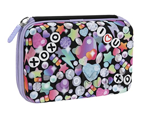 COMIX BRIGHT Girl – Schulmäppchen Maxi mit Trennwänden, Reißverschlusstasche und elastischen Schlaufen – Federmäppchen und Schreibwarenhalter, mit Reißverschluss von Comix