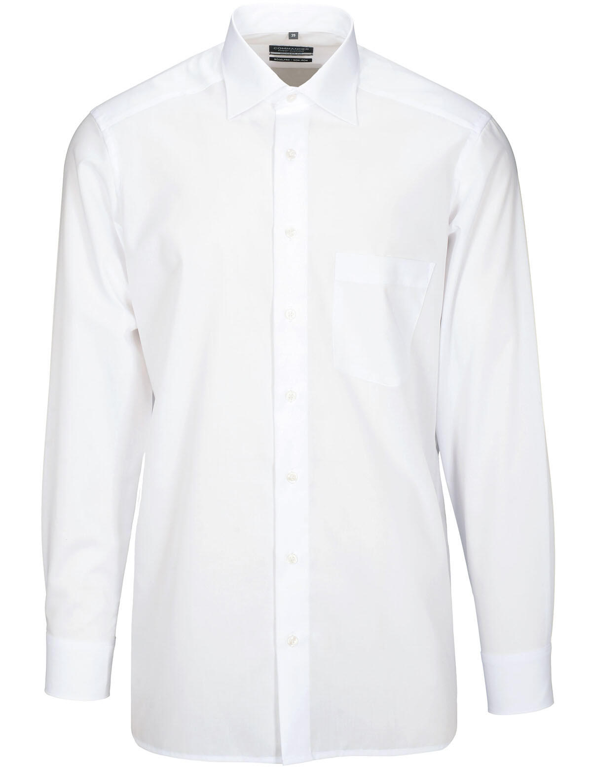 COMMANDER Finest Clothing - Businesshemd MODERN FIT BÜGELFREI 00 white - Gr. - 39 von COMMANDER Finest Clothing