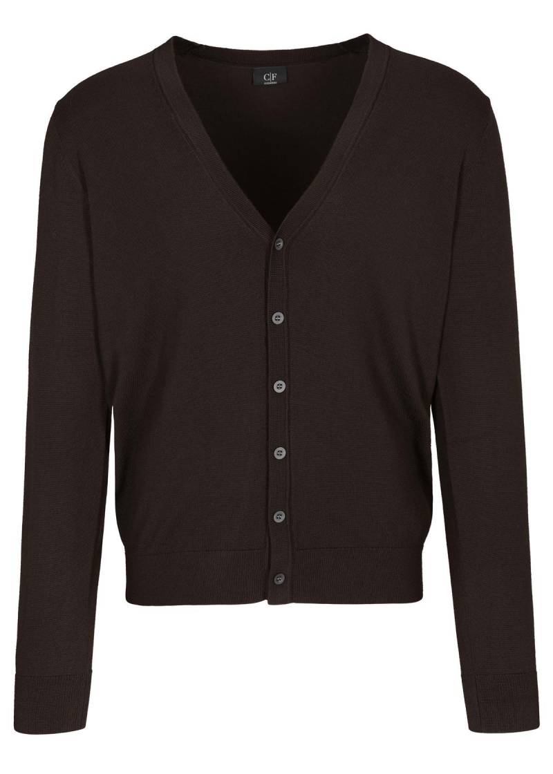 COMMANDER Finest Clothing - Cardigan geknöpft, uni chocolate mel. - Gr. - M von COMMANDER Finest Clothing