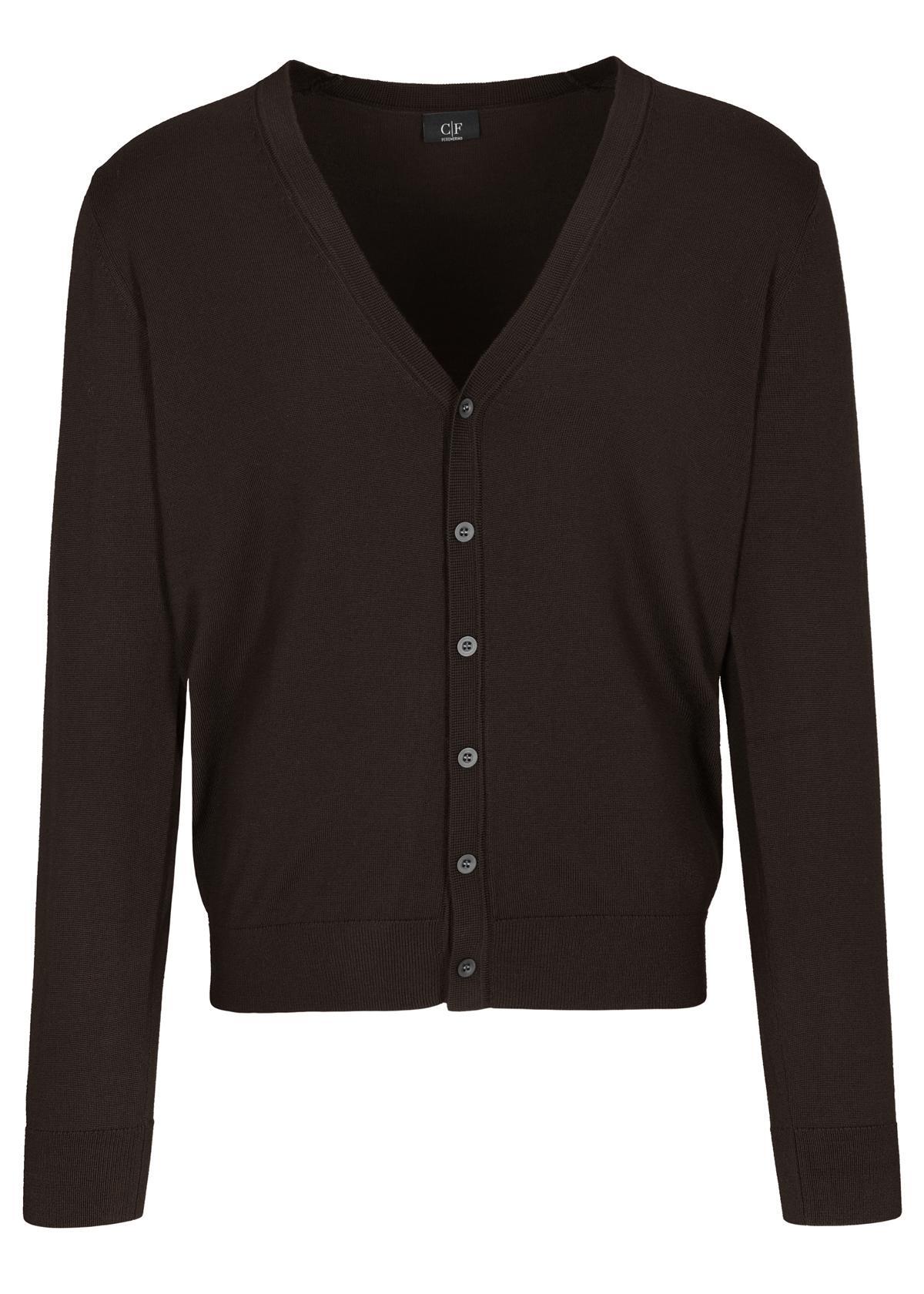 COMMANDER Finest Clothing - Cardigan geknöpft, uni chocolate mel. - Gr. - S von COMMANDER Finest Clothing