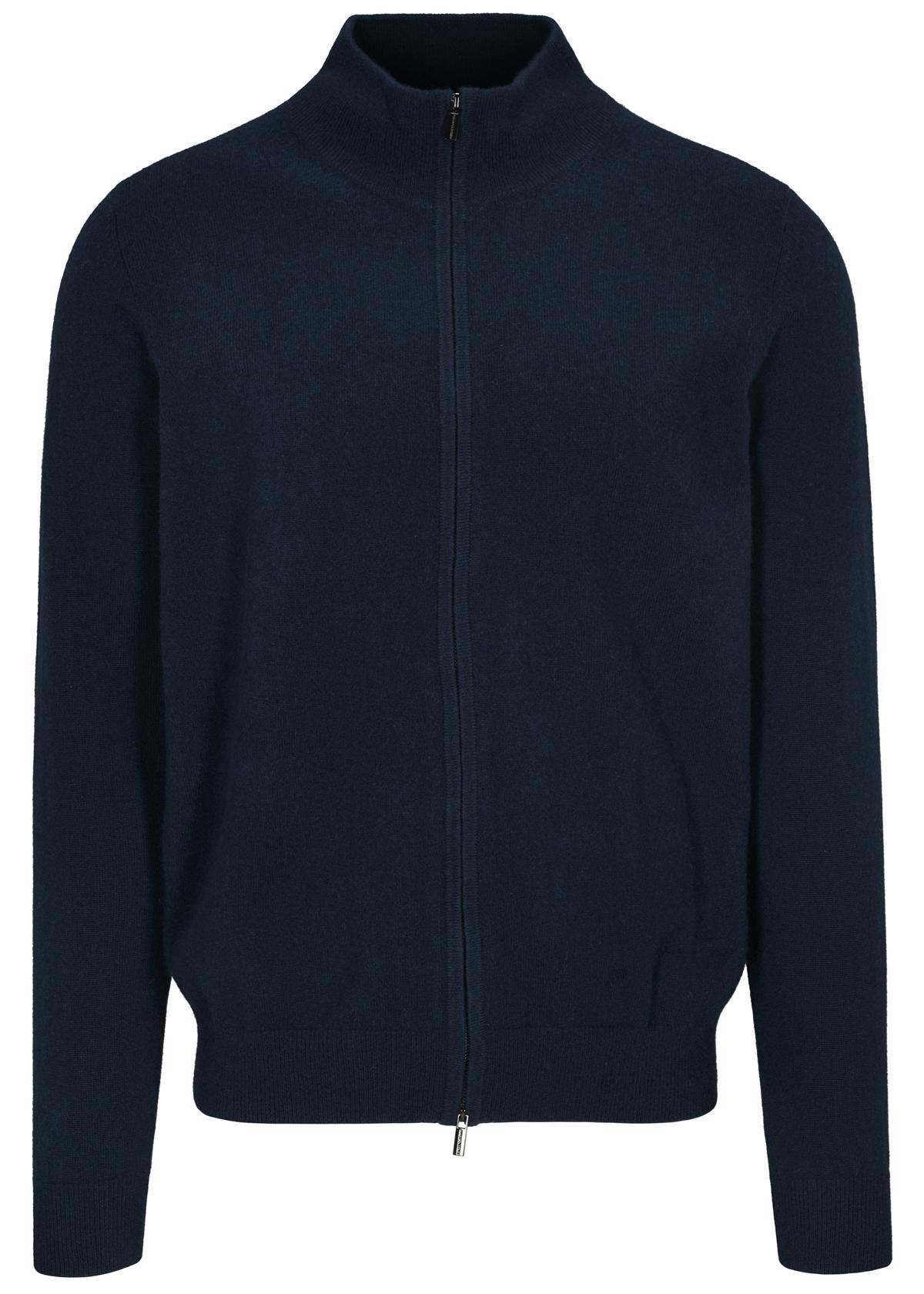 COMMANDER Finest Clothing - Cardigan mit Zip, uni dark navy - Gr. - S von COMMANDER Finest Clothing