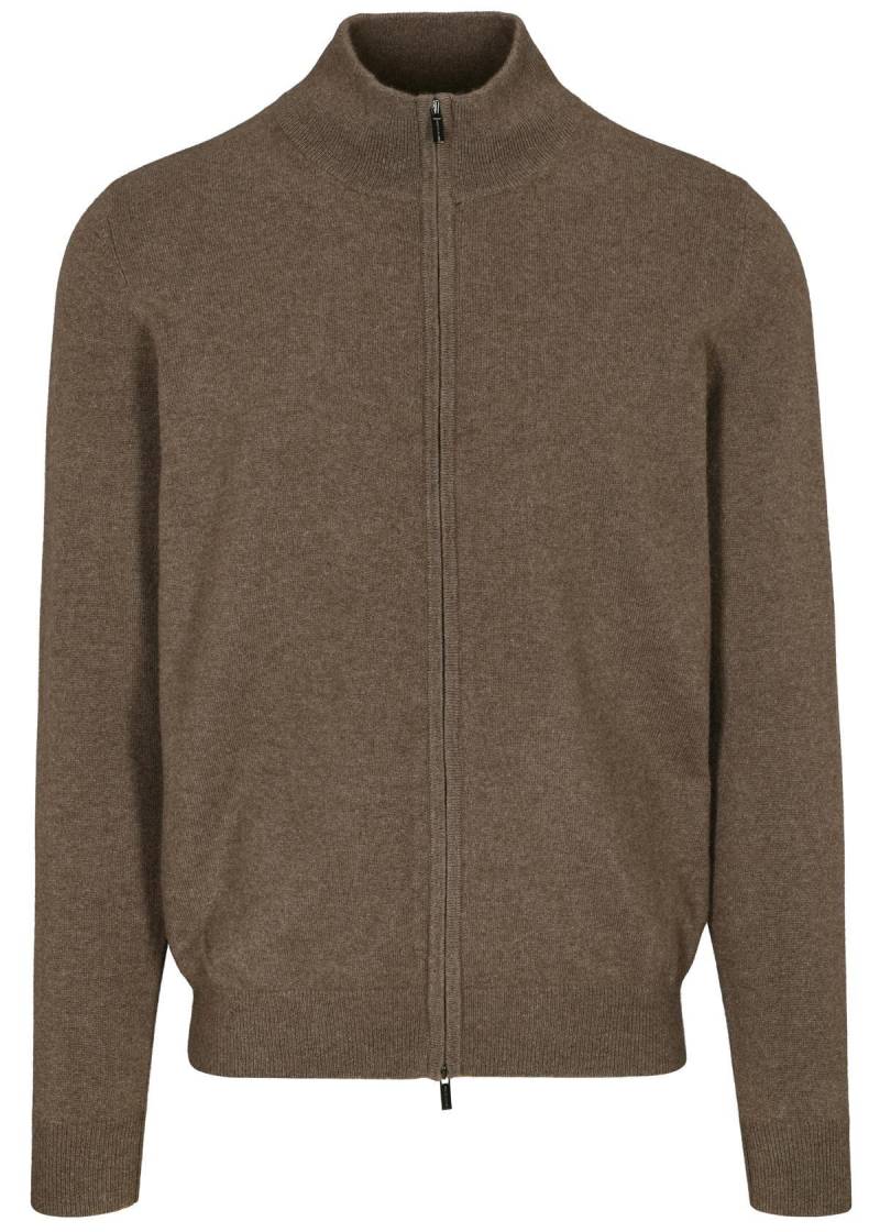 COMMANDER Finest Clothing - Cardigan mit Zip, uni nougat mel. - Gr. - M von COMMANDER Finest Clothing