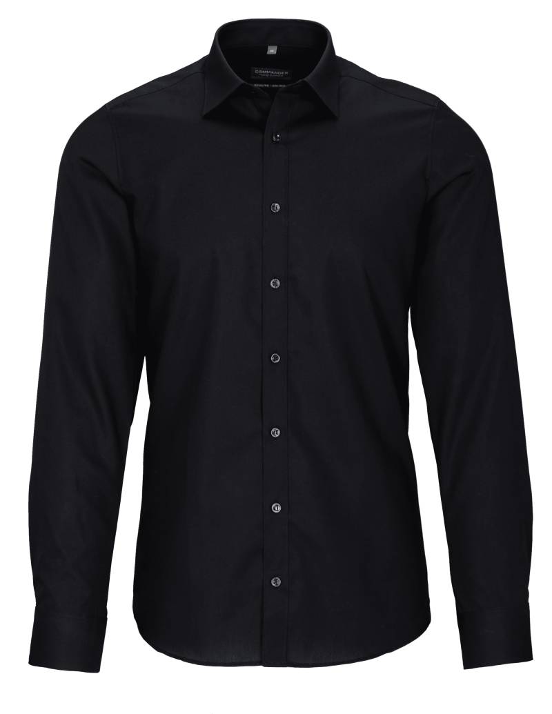 COMMANDER Finest Clothing - Cityhemd BODY FIT BÜGELFREI 900 68 black - Gr. - 44 von COMMANDER Finest Clothing