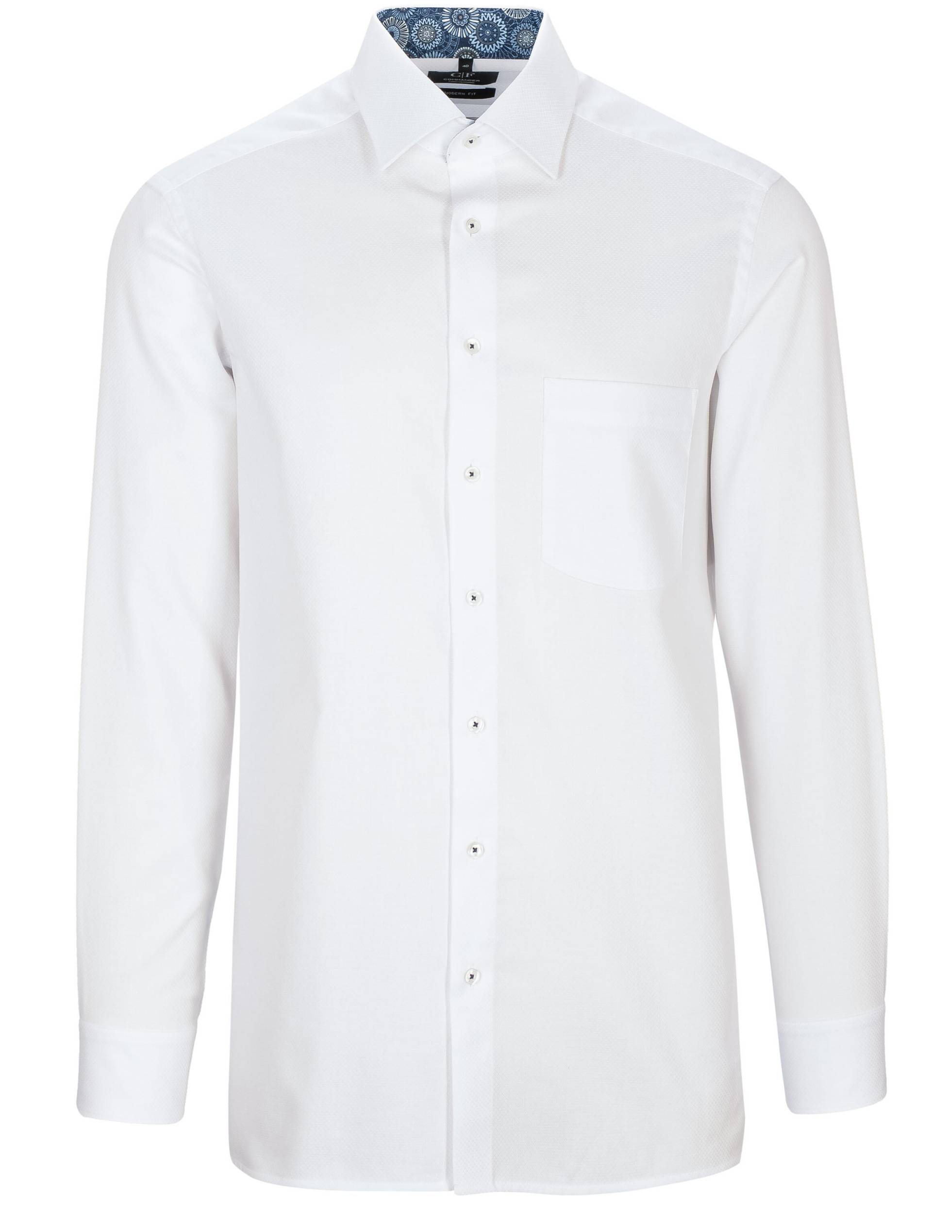 COMMANDER Finest Clothing - Modernes Hemd Richard bügelfrei 100 00 white - Gr. - 45 von COMMANDER Finest Clothing