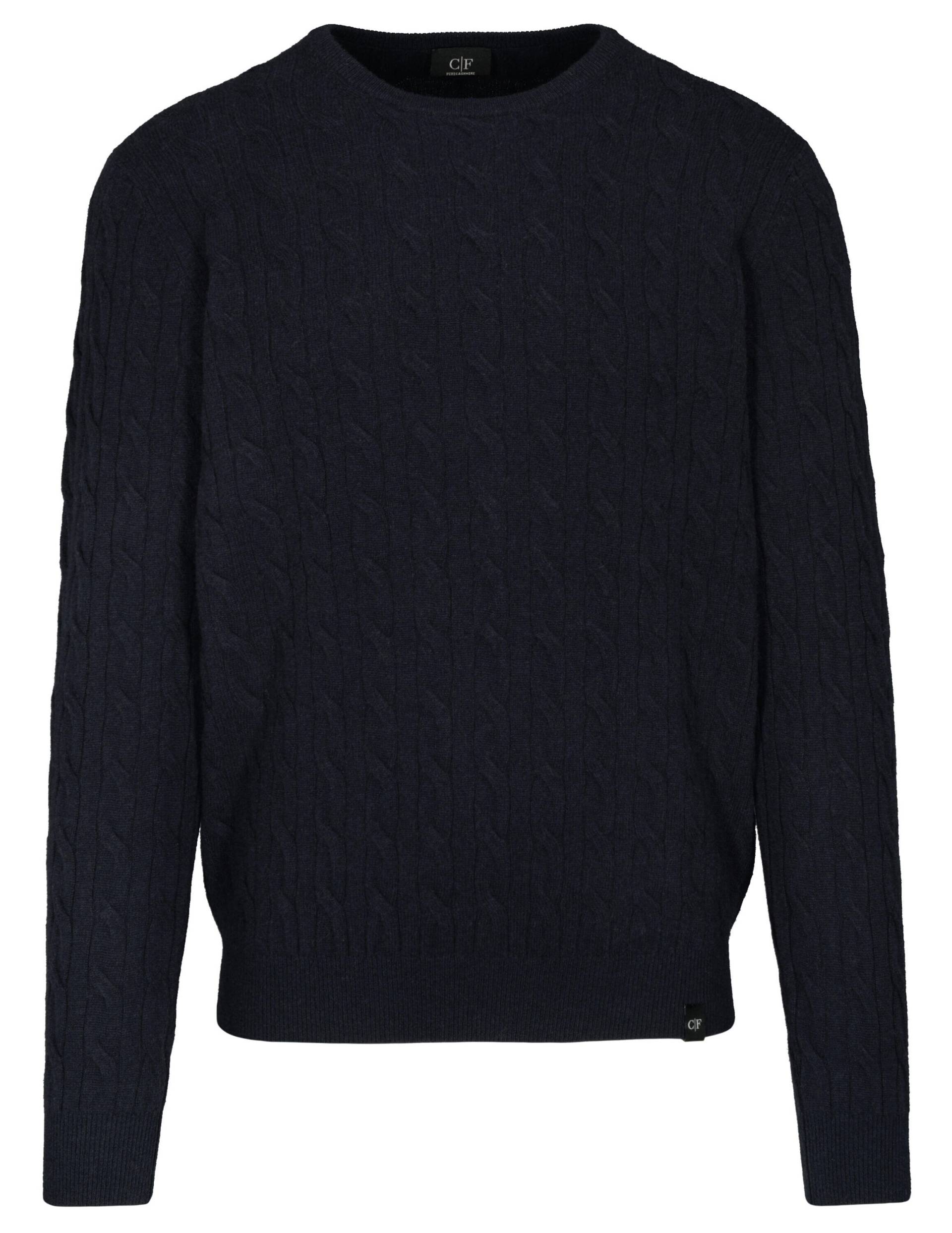 COMMANDER Finest Clothing - Rdh.-Pullover, Zopf, uni dark navy mel. - Gr. - XXL von COMMANDER Finest Clothing