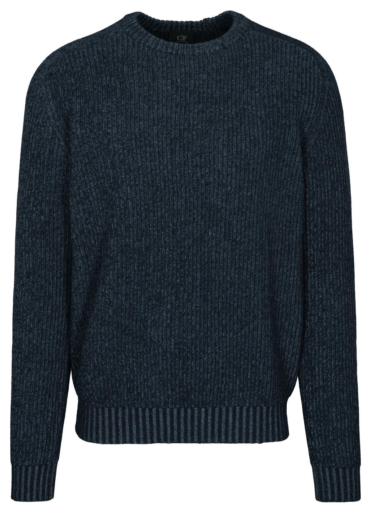 COMMANDER Finest Clothing - Rdh.-Pullover, gemustert dark navy - Gr. - M von COMMANDER Finest Clothing