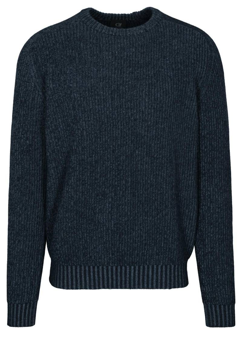 COMMANDER Finest Clothing - Rdh.-Pullover, gemustert dark navy - Gr. - M von COMMANDER Finest Clothing