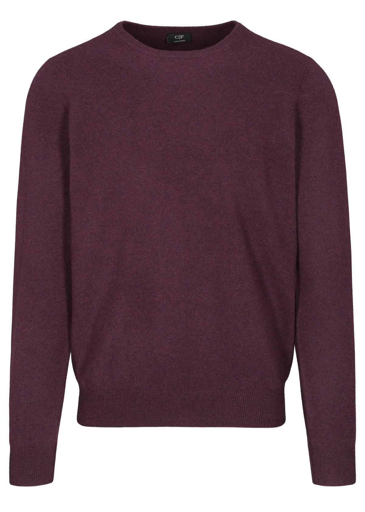 COMMANDER Finest Clothing - Rdh.-Pullover Basic, uni plum mel. - Gr. - M von COMMANDER Finest Clothing