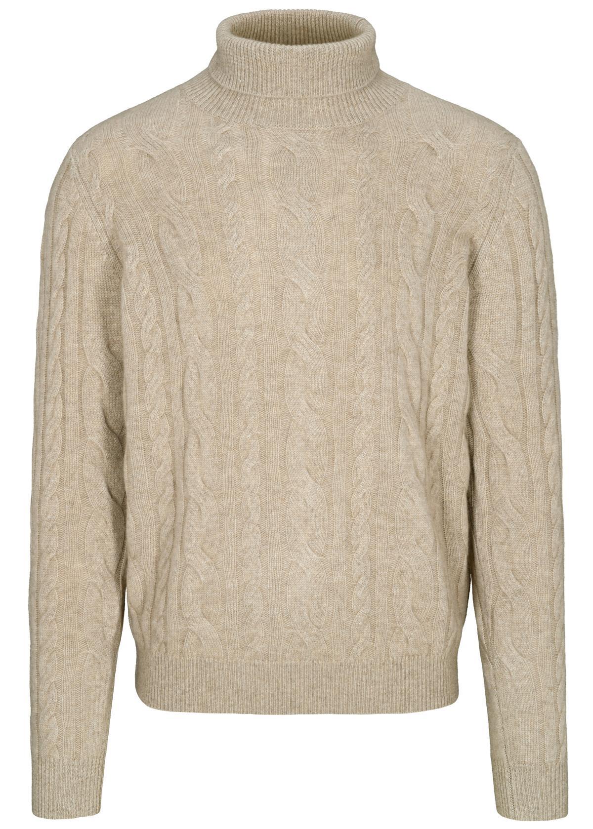 COMMANDER Finest Clothing - Rollkragen Pullover, uni irish cream mel. - Gr. - L von COMMANDER Finest Clothing