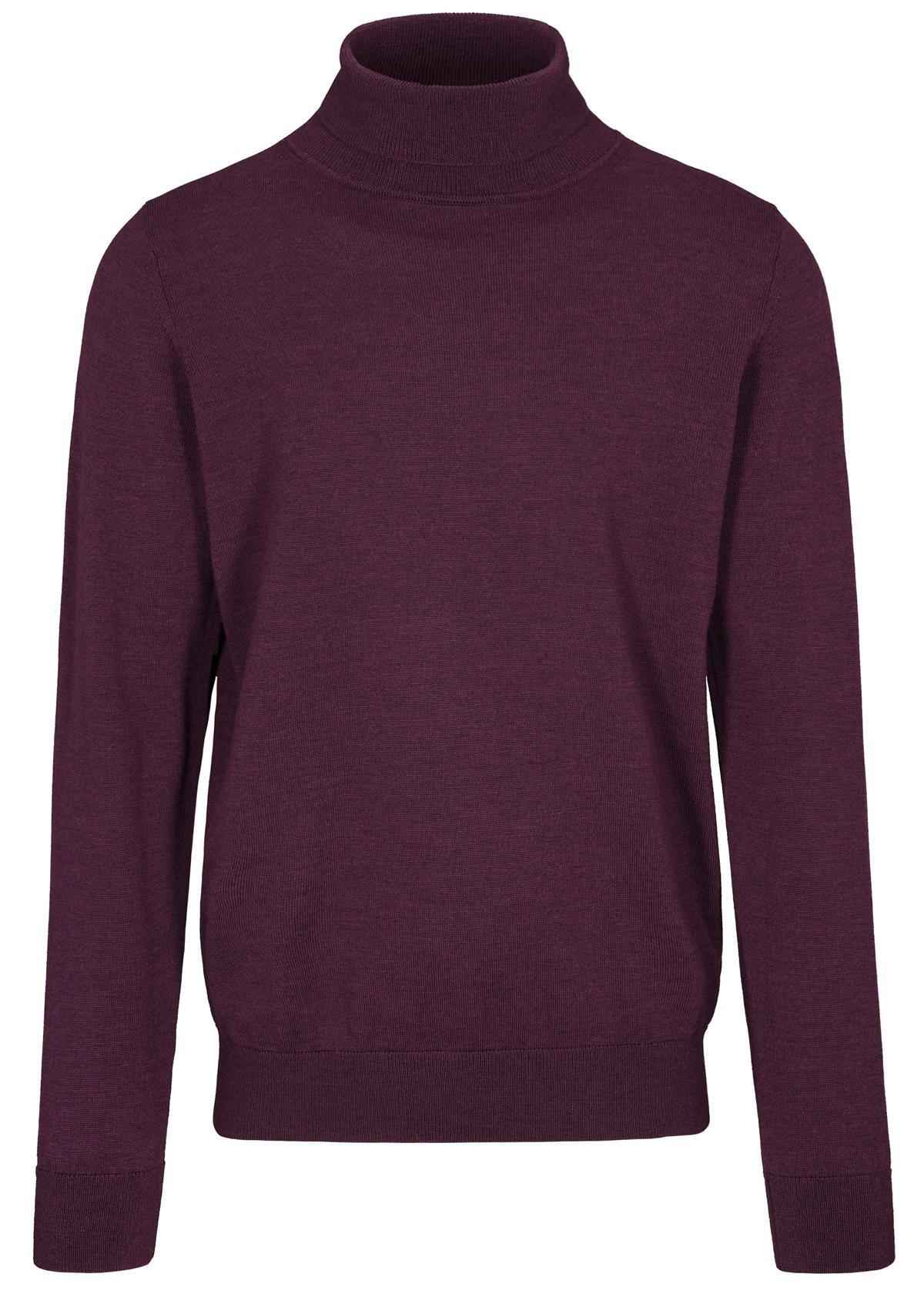 COMMANDER Finest Clothing - Rollkragen Pullover, uni plum mel. - Gr. - XXL von COMMANDER Finest Clothing
