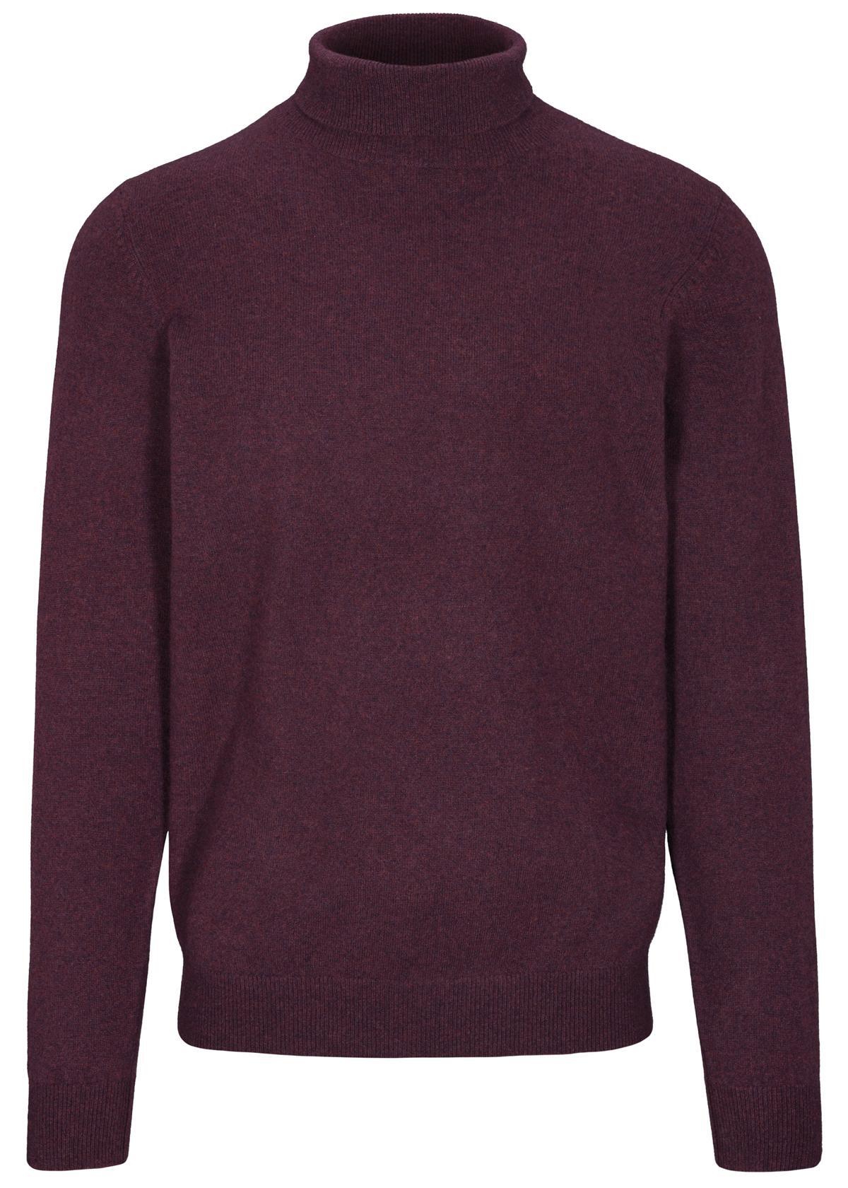 COMMANDER Finest Clothing - Rollkragen Pullover Basic,uni plum mel. - Gr. - XL von COMMANDER Finest Clothing