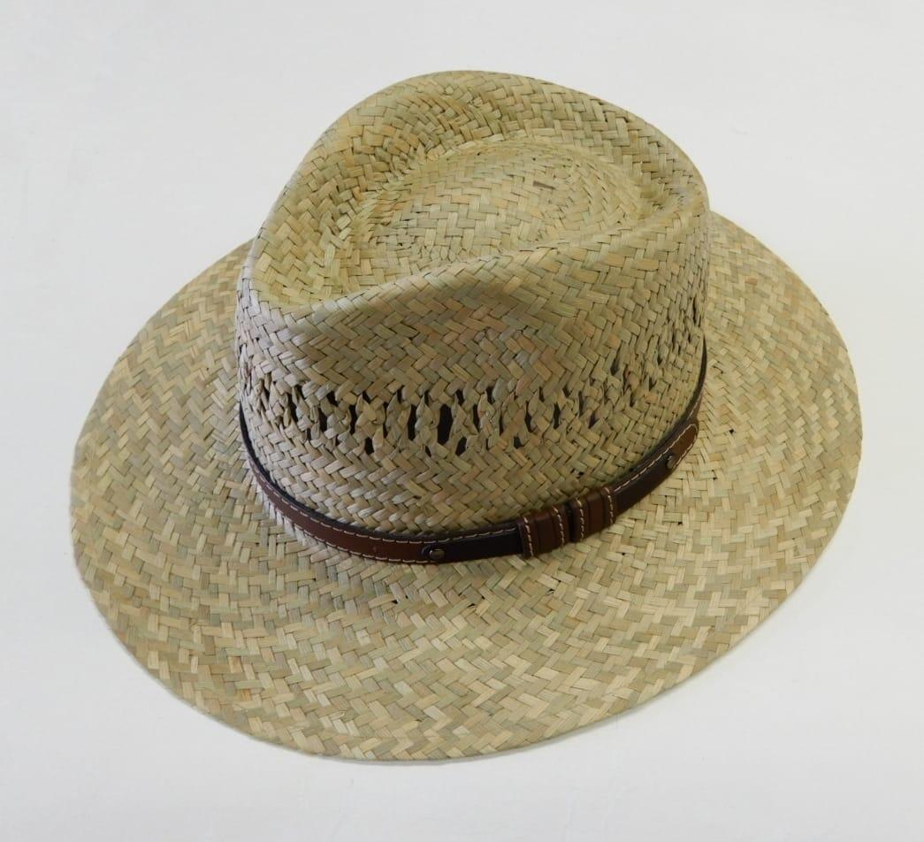 COMMANDER Finest Clothing - Strohhut mit Lederband beige - Gr. - 56 von COMMANDER Finest Clothing