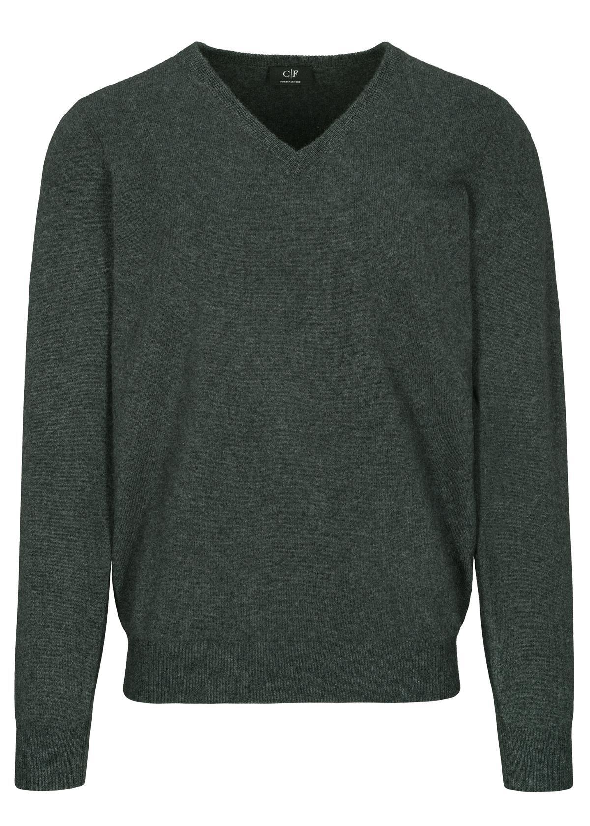 COMMANDER Finest Clothing - V-Pullover Basic, uni dark khaki mel. - Gr. - XL von COMMANDER Finest Clothing