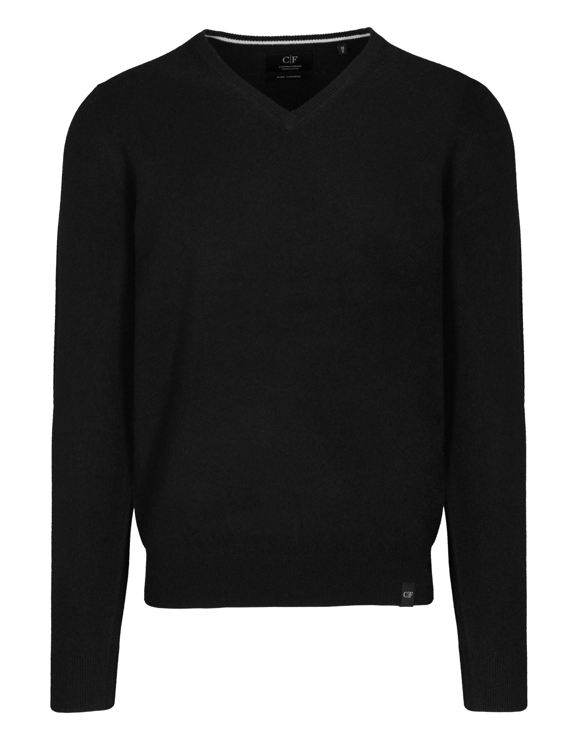 COMMANDER Finest Clothing - V-Pullover Marcel aus reinem Kaschmir black - Gr. - S von COMMANDER Finest Clothing