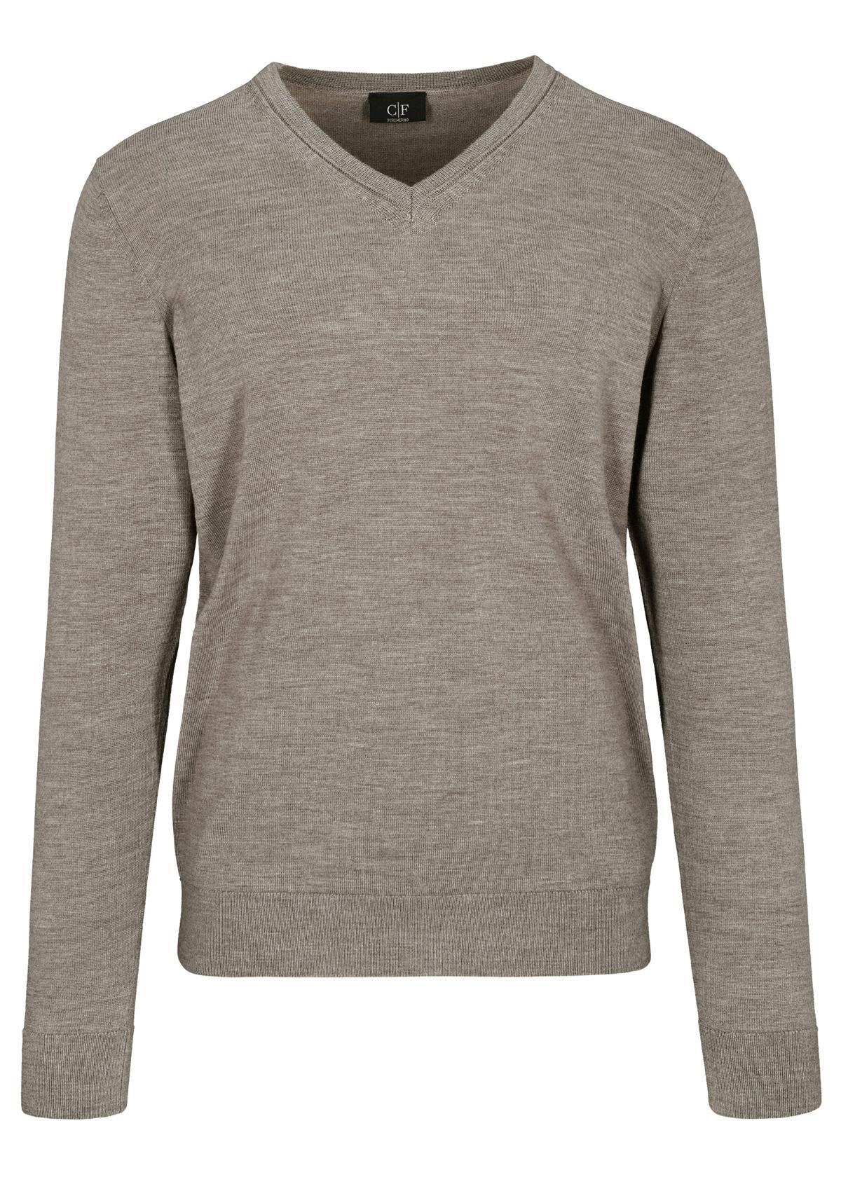 COMMANDER Finest Clothing - V-neck Pullover, uni nougat mel. - Gr. - S von COMMANDER Finest Clothing