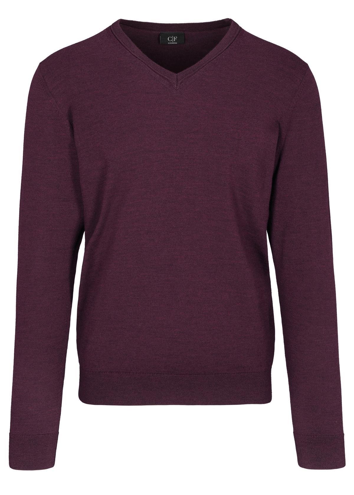 COMMANDER Finest Clothing - V-neck Pullover, uni plum mel. - Gr. - XL von COMMANDER Finest Clothing