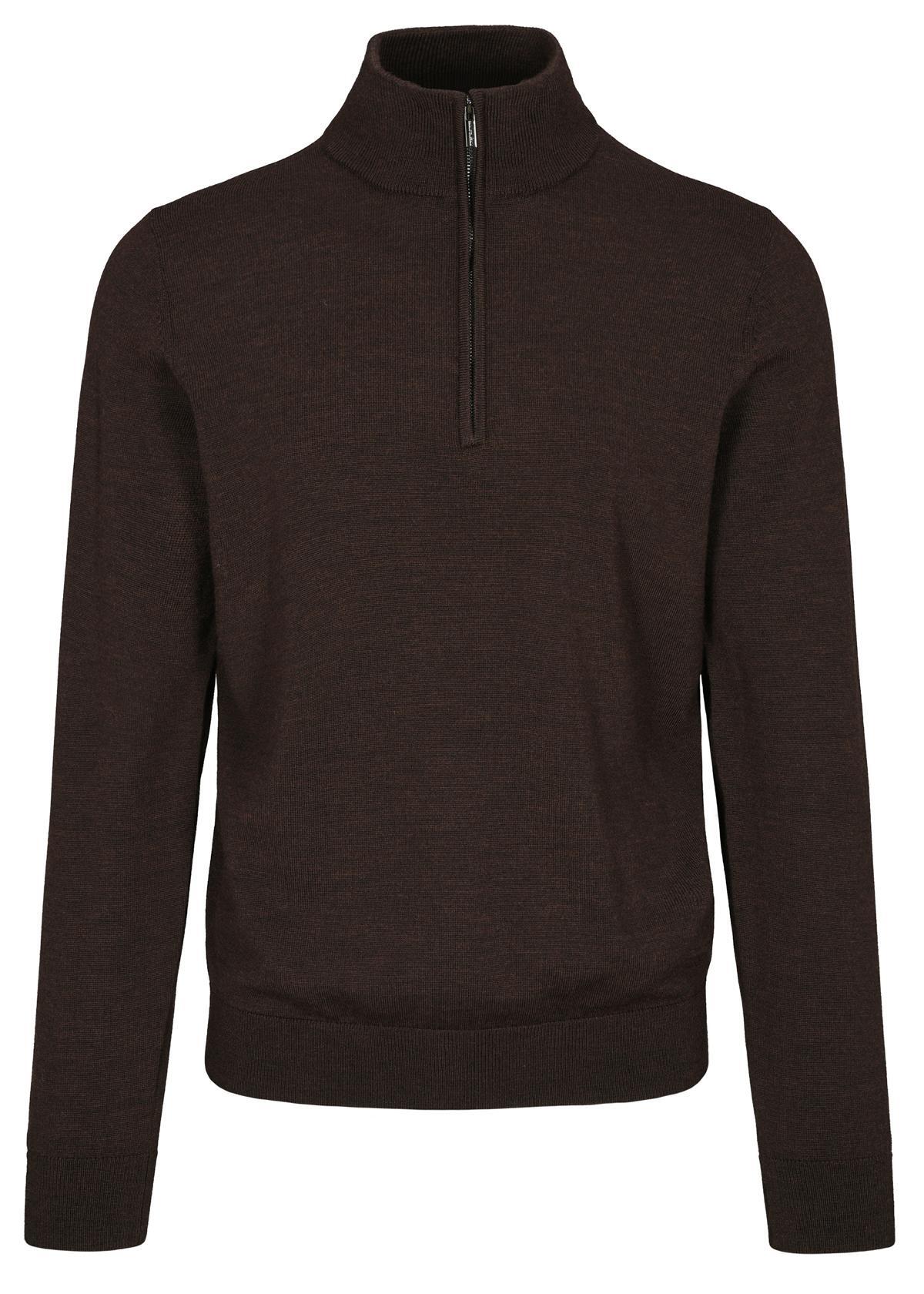 COMMANDER Finest Clothing - Zip Troyer, uni chocolate mel. - Gr. - L von COMMANDER Finest Clothing