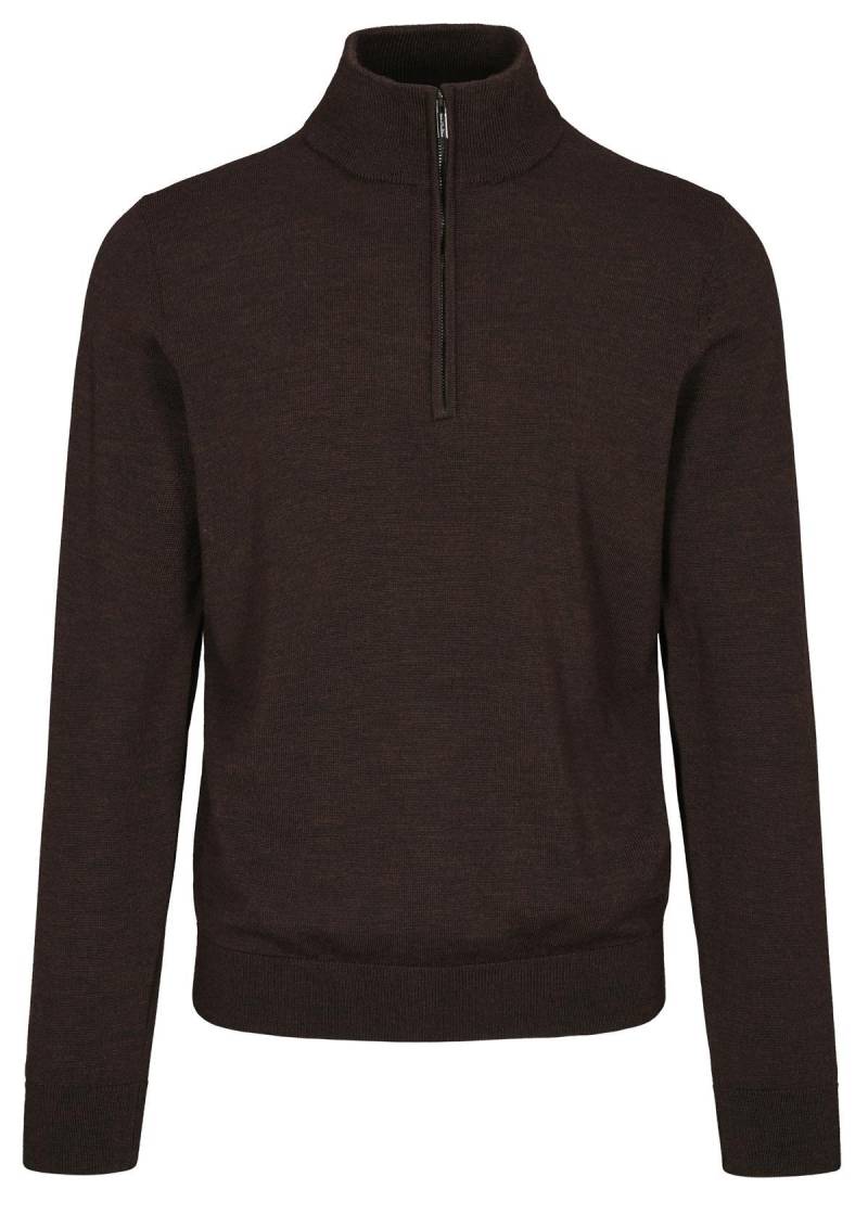 COMMANDER Finest Clothing - Zip Troyer, uni chocolate mel. - Gr. - XL von COMMANDER Finest Clothing