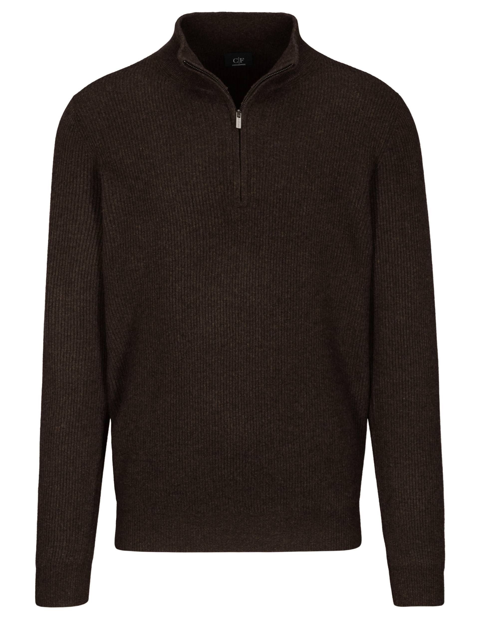 COMMANDER Finest Clothing - Zip Troyer Pullover, 1/1 Arm chocolate - Gr. - XL von COMMANDER Finest Clothing