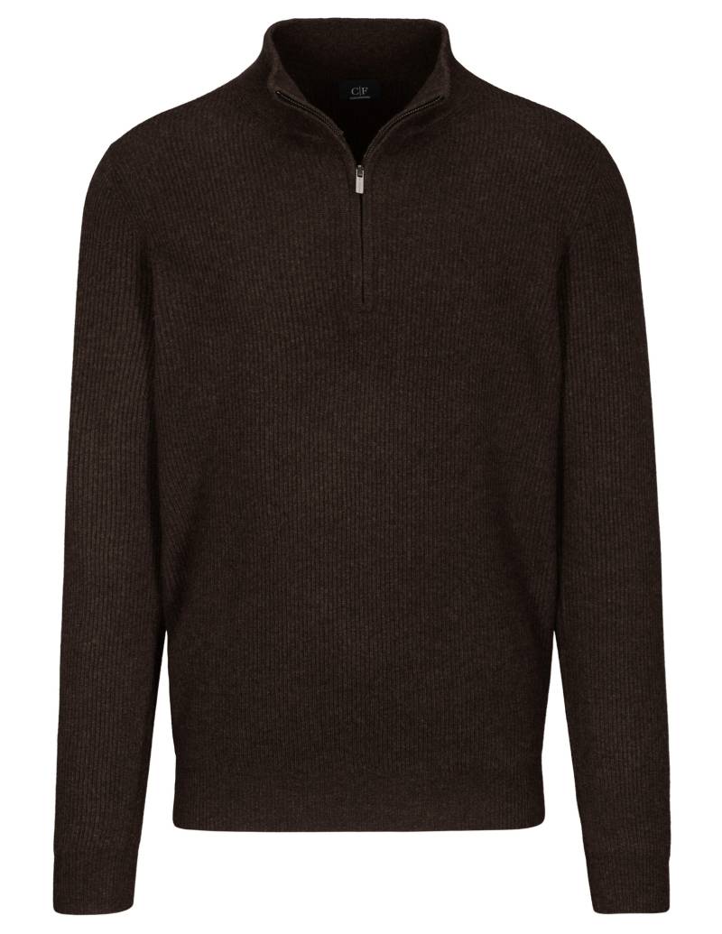 COMMANDER Finest Clothing - Zip Troyer Pullover, 1/1 Arm chocolate - Gr. - XL von COMMANDER Finest Clothing