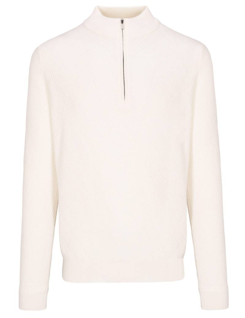 COMMANDER Finest Clothing - Zip Troyer Pullover, Struktur offwhite - Gr. - XXL von COMMANDER Finest Clothing