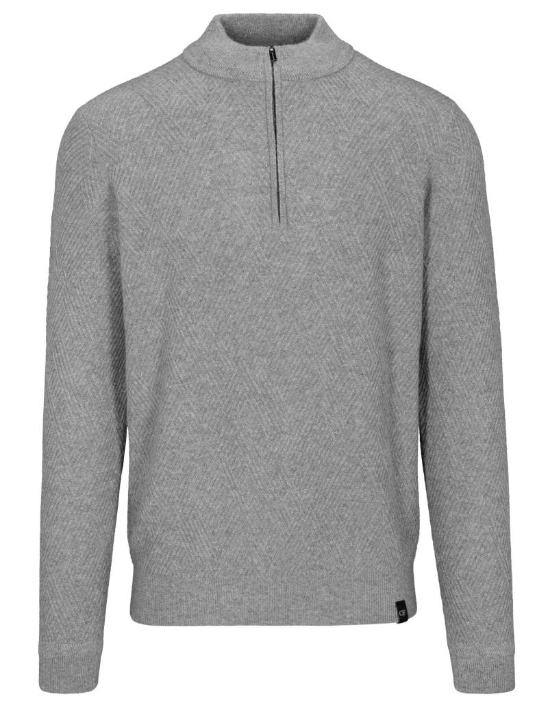 COMMANDER Finest Clothing - Zip Troyer Pullover, Struktur tech grey mel. - Gr. - L von COMMANDER Finest Clothing