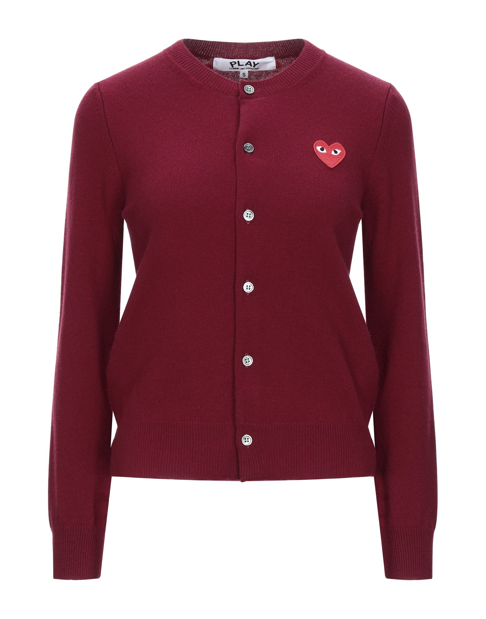 COMME des GARÇONS PLAY Strickjacke Damen Bordeaux COMME des GARÇONS PLAY Strickjacke Damen Bordeaux von COMME des GARÇONS PLAY