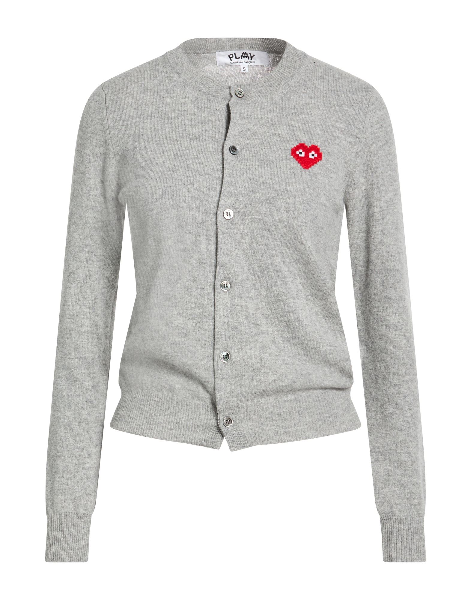 COMME des GARÇONS PLAY Strickjacke Damen Hellgrau von COMME des GARÇONS PLAY