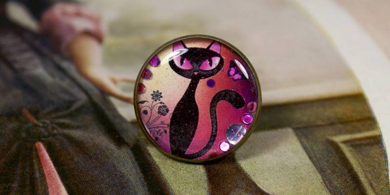 Verstellbarer Ring Schwarze Katze von COMME1ange