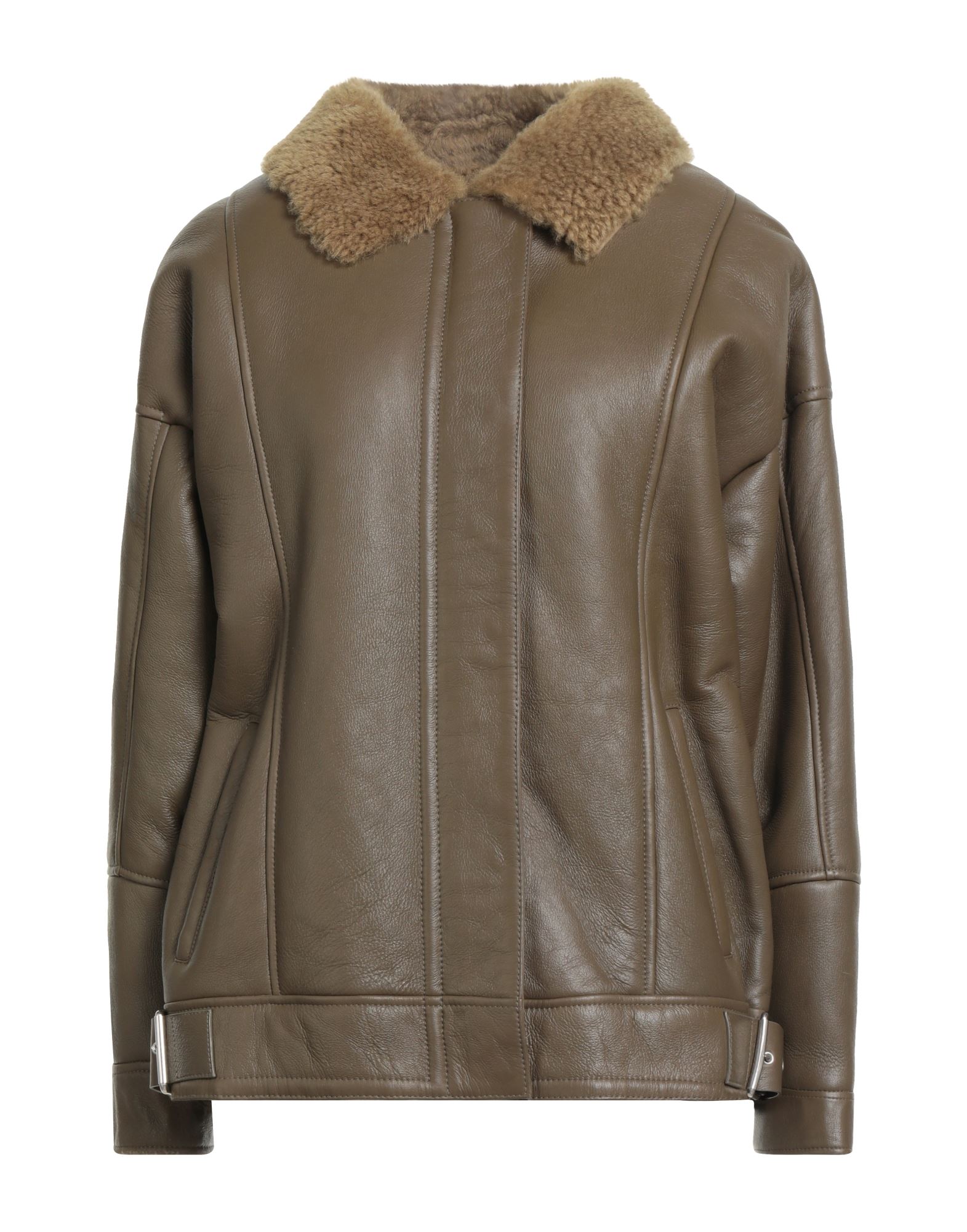 COMMON LEISURE Shearling- & Kunstfell Damen Militärgrün von COMMON LEISURE