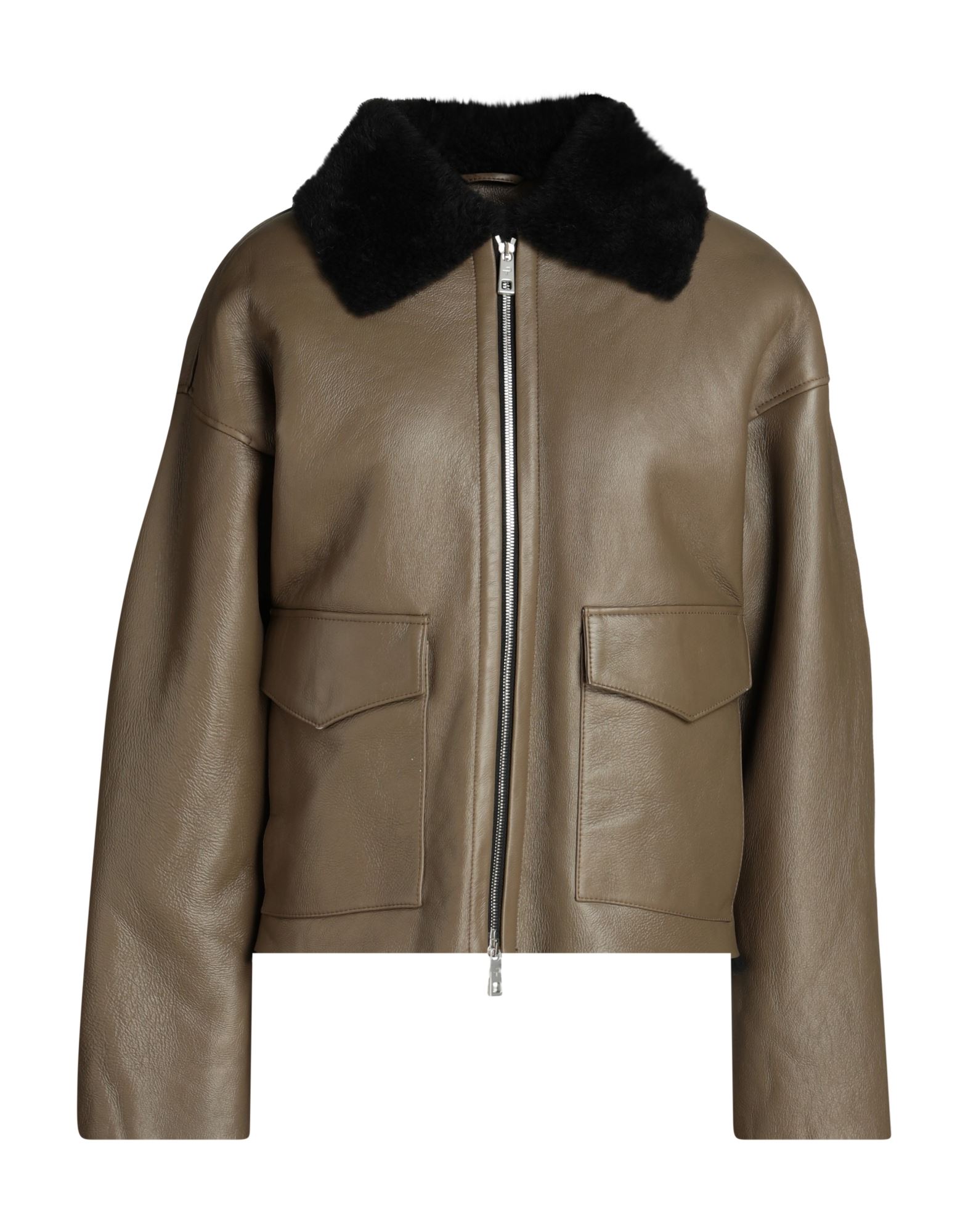 COMMON LEISURE Shearling- & Kunstfell Damen Maulwurfsgrau von COMMON LEISURE