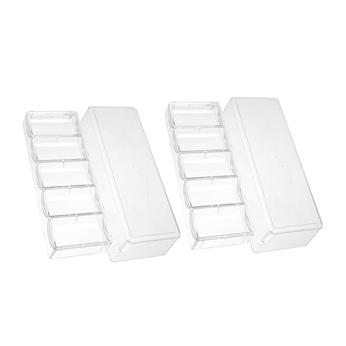 COMNESTBI 2Stücke Poker Chips Tray Transparente Chips Lagerbehälter mit Deckeln Poker Chip Organizer für Chips für Sauberes und Ordentliches Spielzubehör von COMNESTBI