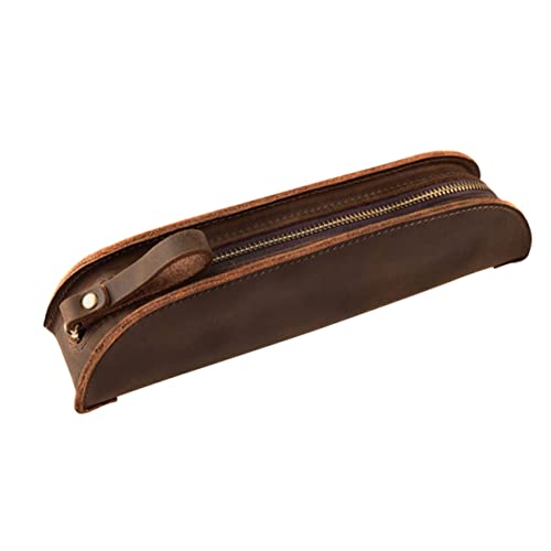 COMNESTBI Echtes Leder Stiftetui für Füllfederhalter und Kugelschreiber Handgefertigter Stiftbeutel mit Reißverschluss im Retro Stil Schreibgeräte COMNESTBI Echtes Leder Stiftetui für Füllfederhalter und Kugelschreiber Handgefertigter Stiftbeutel mit Reißverschluss im Retro Stil Schreibgeräte von COMNESTBI