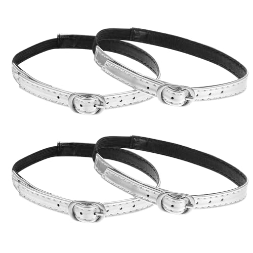 COMNICO 2 Paar Elastische Verstellbare High Heels Schuhriemen Abnehmbare Knöchelriemen Schnürsenkel Zubehör Anti-lose Schnürsenkel mit Schnalle für Damen (Silber) von COMNICO