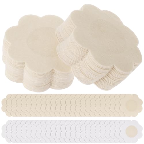 COMNICO 60 Stück Nippelabdeckungen, Einweg Selbstklebend Unsichtbare Brustpasties Natürliche Unsichtbare Brustwarzenaufkleber Pflaumenförmiges Klebriges BH-Pad für Frauen (Beige) von COMNICO