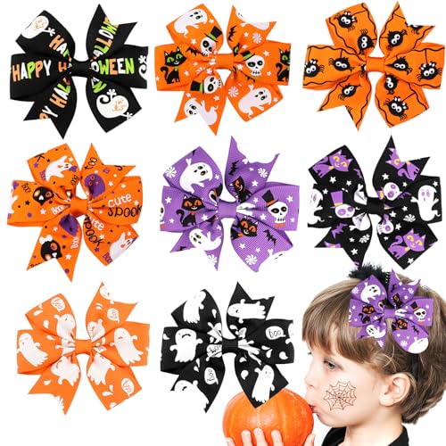COMNICO 8 Stück Halloween Haarnadeln mit Schleife Süßes Cartoon Geist Kürbis Stirnband Handgefertigtes Haar-Accessoire Haarspange Halloween Party Kopfschmuck für Frauen und Mädchen COMNICO 8 Stück Halloween Haarnadeln mit Schleife Süßes Cartoon Geist Kürbis Stirnband Handgefertigtes Haar-Accessoire Haarspange Halloween Party Kopfschmuck für Frauen und Mädchen von COMNICO