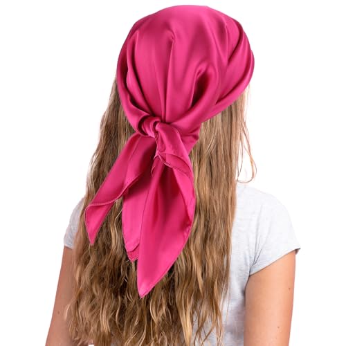 COMNICO Kopftuch Satin Haarschal für Damen Halstücher Quadratisch wie Seide Bandana Haarwickel Schal zum Schlafen (27,5 Zoll) von COMNICO