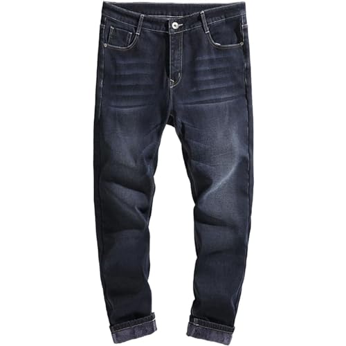 COMOCE Übergröße Thermojeans Herren Thermohose Schneehose Gefütterte Winterhose Jogginghose Winterjeans Mit Fleece Gefüttert Hosen, Lange Freizeithose Männer Outdoorhose Arbeitshosen (C,5XL) von COMOCE