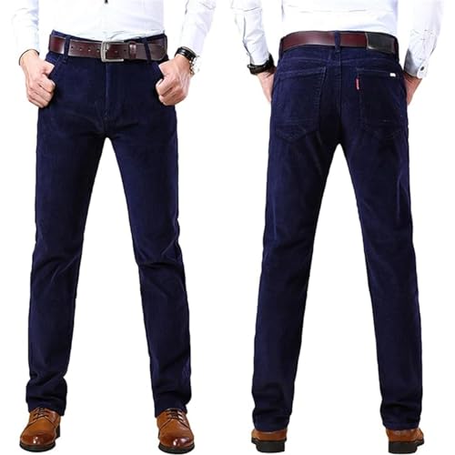 Herren Classic-Fit Cordhose Herren-Cordhose Mit Klassischer Passform Herren-Stretch-Cordhose Entspannte Gerade Passform Herbst Winter Casual Chino Comfort Straight Business Pants (C,4XL) von COMOCE