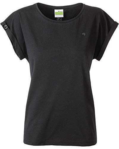 COMPANIEER JAN 8005 Damen Fledermaus Bio-Baumwolle T-Shirt Schwarz Organic Frauen Größe XL- OHNE Brustlogo von COMPANIEER