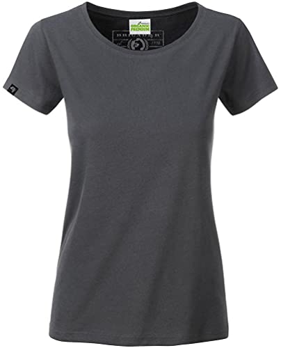 COMPANIEER JAN 8007 Damen Bio-Baumwolle T-Shirt [S] 42 Farben Farbe Gray Dark (blank), Größe S von COMPANIEER
