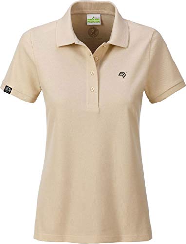 COMPANIEER JAN 8009 Bio Baumwolle Basic Polo Shirt Damen Organic Beige Stone Cotton Größe S- OHNE Aufdruck von COMPANIEER