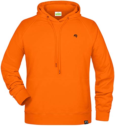 COMPANIEER JAN 8024 Bio Baumwolle Kapuzenpullover Herren Hoodie Orange Organic Größe M- OHNE Brustlogo von COMPANIEER