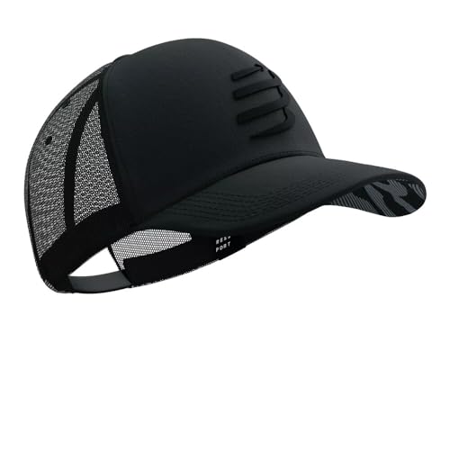 COMPRESSPORT Trucker Cap - AW24, Schwarz/Schwarz reflektierend, Einheitsgröße von COMPRESSPORT