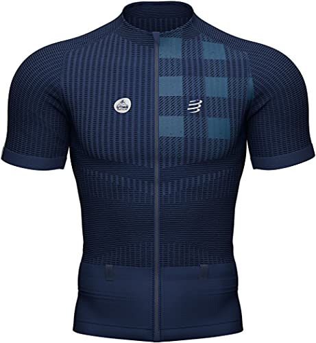 COMPRESSPORT Ultra-Trail Postural Kurzarm Top UTMB 2021 blau Größe XL Laufshirt Kurzarm Laufbekleidung von COMPRESSPORT